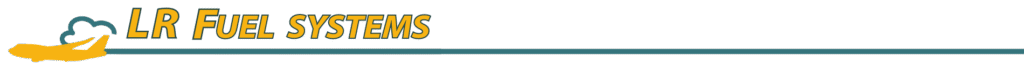 LR Fuel Systems logo, yellow text, black background.