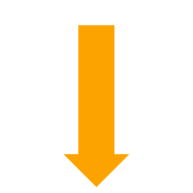 Orange downward arrow on black background.