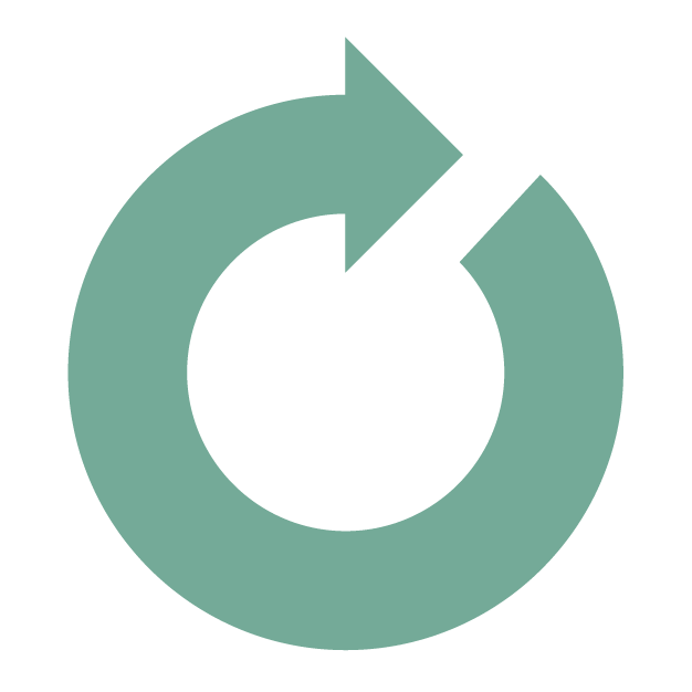 Circular arrow icon on black background.