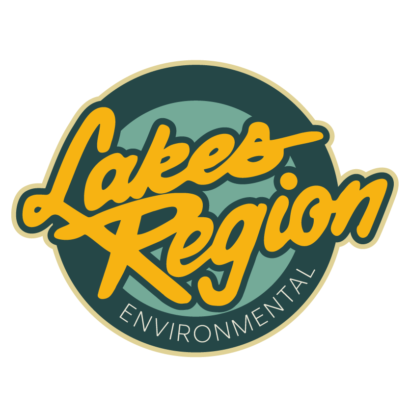 Lakes Region Environmental logo on black background.