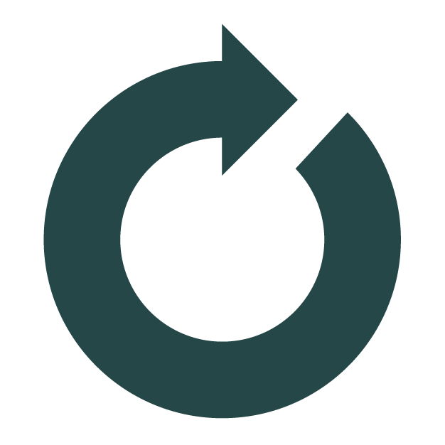 Circular arrow on black background.